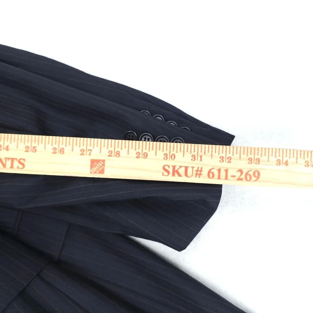 Daniel Cremieux Loro Piana Suit Mens 46R Navy Pinstripe 2 Piece 3 Button 37x30